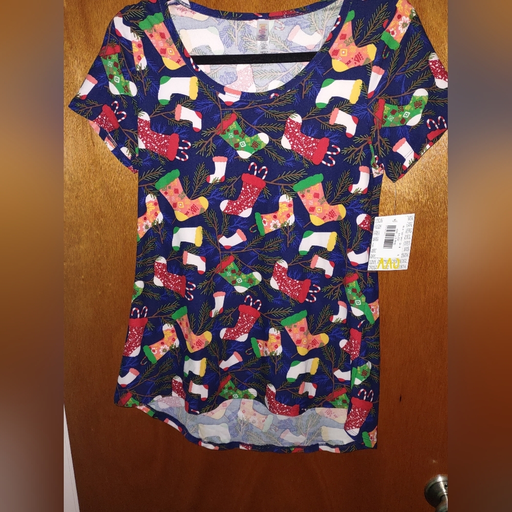 LuLaRoe Christmas Stockings Classic-T Size XXS NWT - Picture 3 of 7